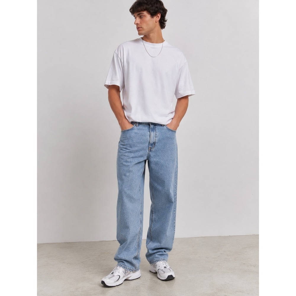 NWT Men's 38 X 30 Members Mark Denim 5 Pocket Light Wash Blue Jean Normcore